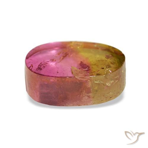 Tourmaline bicolore naturelle coupe coussin, 2,34 ct, transparent