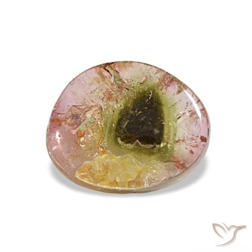 Tourmaline multicolore naturelle forme fantaisie, 1,80 ct, transparent
