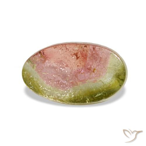 Tourmaline multicolore de 1,74 ct, ovale, transparent