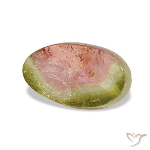 Tourmaline multicolore naturelle coupe ovale, 1,74 ct, transparent