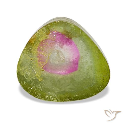 Tourmaline multicolore naturelle trillion, 2,97 ct, transparent