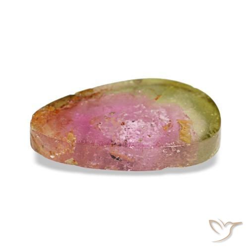 Tourmaline multicolore naturelle forme fantaisie, 3,66 ct, transparent