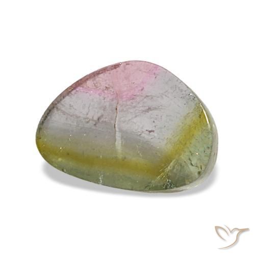 Tourmaline multicolore naturelle trillion, 2,65 ct, transparent