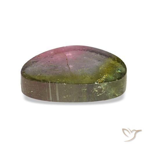 Tourmaline multicolore naturelle trillion, 2,65 ct, transparent