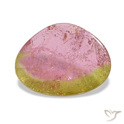 Tourmaline bicolore de 3,20 ct, fantaisie, transparent