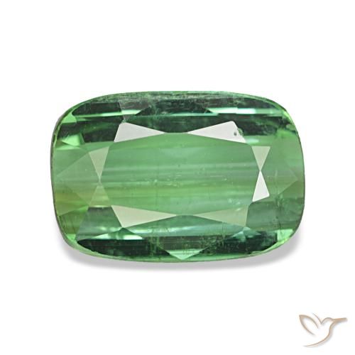 Tourmaline vert naturelle coupe coussin, 1,53 ct, VS