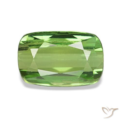 Tourmaline vert naturelle coupe coussin, 1,56 ct, SI