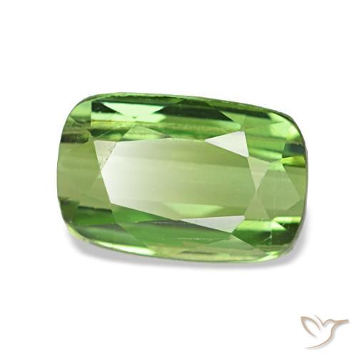 Tourmaline vert naturelle coupe coussin, 1,56 ct, SI