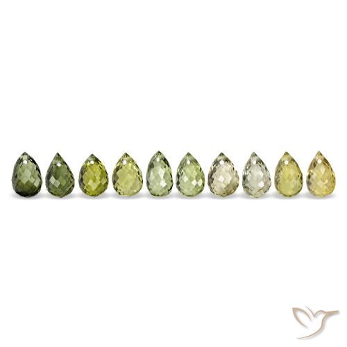 Achetez naturel 6,53ct vert tourmaline gems, briolette, en provenance mozambique chez gemselect. en stock, livraison internationale!