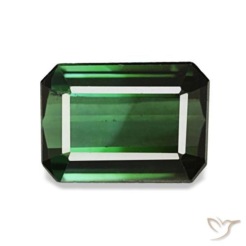 Tourmaline vert naturelle taille émeraude, 1,42 ct, VVS-VS