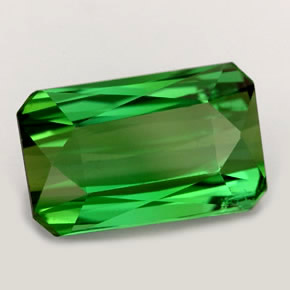 Tourmaline vert naturelle taille émeraude, 3,66 ct, VVS