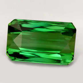 Tourmaline vert naturelle taille émeraude, 3,66 ct, VVS