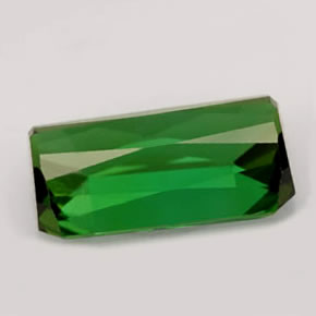 Tourmaline vert naturelle taille émeraude, 3,66 ct, VVS