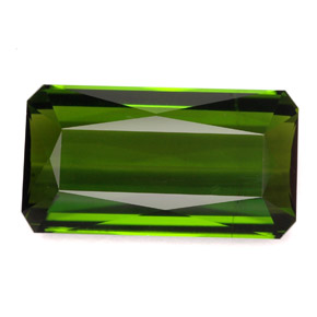 Tourmaline vert naturelle taille émeraude, 9,80 ct, VVS-VS