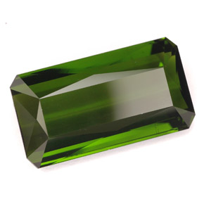 Tourmaline vert naturelle taille émeraude, 9,80 ct, VVS-VS