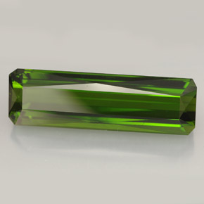 Tourmaline vert naturelle taille émeraude, 13,18 ct, VVS