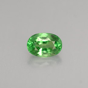 Grenat tsavorite vert chrome naturelle coupe ovale, 0,68 ct, SI