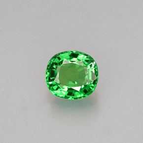 Grenat tsavorite vert naturelle coupe coussin, 0,59 ct, VS