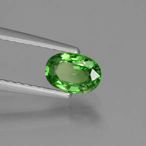 Grenat tsavorite vert naturelle coupe ovale, 0,58 ct, VVS-VS