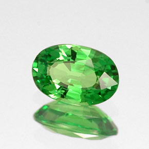 Grenat tsavorite vert naturelle coupe ovale, 0,53 ct, VVS