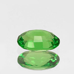 Grenat tsavorite vert naturelle coupe ovale, 0,53 ct, VVS