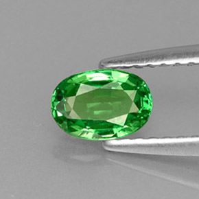 Grenat Tsavorite Vert chrome naturelle Coupe ovale, 0.61 ct, VVS-VS