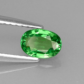 Grenat Tsavorite Vert chrome naturelle Coupe ovale, 0.61 ct, VVS-VS