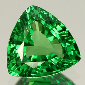 Grenat Tsavorite Vert éclatant naturelle Trillion, 1.05 ct, VS
