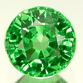 Grenat Tsavorite Vert éclatant naturelle Coupe roude, 0.39 ct, VVS-VS