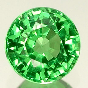 Grenat Tsavorite Vert éclatant naturelle Coupe roude, 0.39 ct, VVS-VS