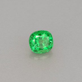 Grenat tsavorite vert naturelle coupe coussin, 0,46 ct, VS