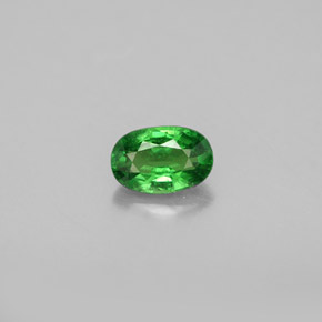 Grenat tsavorite vert naturelle coupe ovale, 0,62 ct, VS-SI