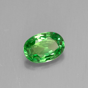 Grenat tsavorite vert naturelle coupe ovale, 0,64 ct, VVS-VS