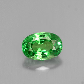 Grenat tsavorite vert naturelle coupe ovale, 0,66 ct, VS
