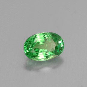Grenat tsavorite vert naturelle coupe ovale, 0,66 ct, VS