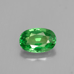 Grenat tsavorite vert naturelle coupe ovale, 0,65 ct, VS