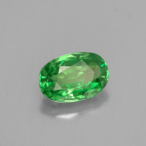 Grenat tsavorite vert naturelle coupe ovale, 0,65 ct, VS