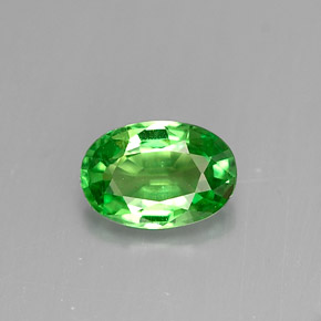 Grenat tsavorite vert naturelle coupe ovale, 0,54 ct, VS