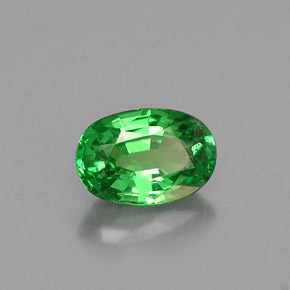 Grenat tsavorite vert naturelle coupe ovale, 0,61 ct, VS