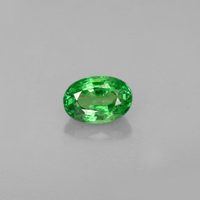 Grenat tsavorite vert naturelle coupe ovale, 0,68 ct, VS