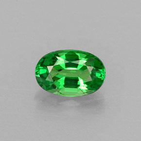 Grenat tsavorite vert naturelle coupe ovale, 0,50 ct, VS