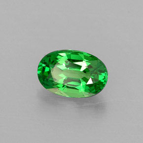 Grenat tsavorite vert naturelle coupe ovale, 0,50 ct, VS