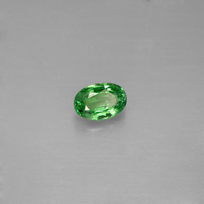 Grenat tsavorite vert naturelle coupe ovale, 0,62 ct, VVS-VS
