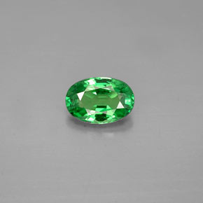 Grenat tsavorite vert naturelle coupe ovale, 0,54 ct, VS-SI