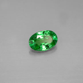 Grenat tsavorite vert naturelle coupe ovale, 0,54 ct, VS-SI