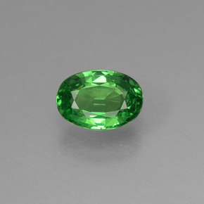 Grenat tsavorite vert naturelle coupe ovale, 0,52 ct, VS