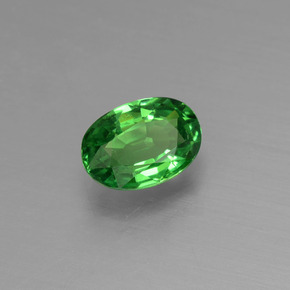 Grenat tsavorite vert naturelle coupe ovale, 0,52 ct, VS