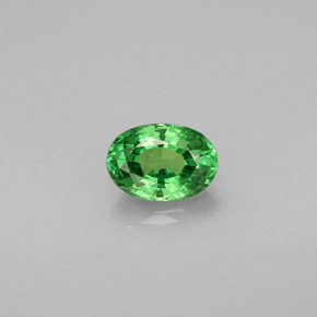 Grenat tsavorite vert naturelle coupe ovale, 0,57 ct, VVS-VS