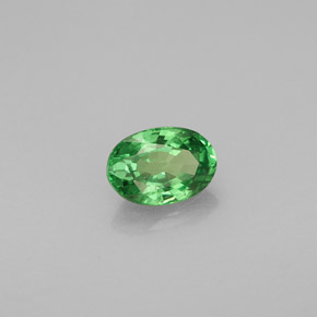 Grenat tsavorite vert naturelle coupe ovale, 0,57 ct, VVS-VS
