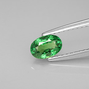 Grenat Tsavorite Vert chrome naturelle Coupe ovale, 0.54 ct, VVS-VS